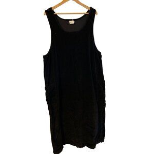 Black Velvet Sleeveless Pull-On Jumper Dress With Pockets By Match Size M